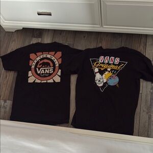Vans Black T-Shirts with Graphic Designs